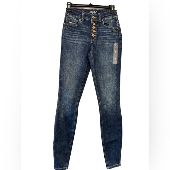 Edgely High Rise Super Skinny Jeans 0 Long - Picture 2 of 6